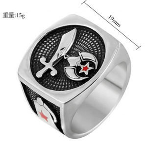 Anello Personalizzato in Argento Sterling 925 Placcato Rodio con Motivi Islamici Allah Rasul Muhammad Luna Stella per Matrimonio Regalo per Uomo - Product Image 4