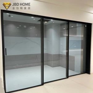 Sistema de Puerta Corredera de Vidrio de Aluminio de Alta Resistencia con Rodillos Suaves y Manija con Cerradura para Exteriores, Dormitorios y Casas Modernas - Product Image 1