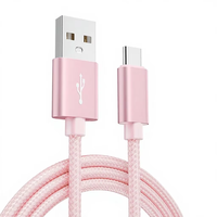 Kabel Data USB-A ke Type-C 5V 2A dengan Jalinan Nilon, Harga Grosir Pabrik Terjangkau, Laris untuk Ponsel Android dan iPhone
