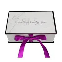 Custom light pink gift packaging box with satin lining