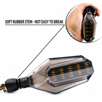 Lampu Sein LED Motor YD DRL Dua-dalam-Satu Lensa Heksagonal Bersegi Amber Sein Putih Biru Merah DRL Lampu Jalan