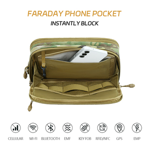 Bolsa de Pecho GAF 500D Impermeable de Nailon con Camuflaje, Sistema Molle, Cierre de Cremallera y Bolsillo para Teléfono con Protección Faraday - Product Image 5