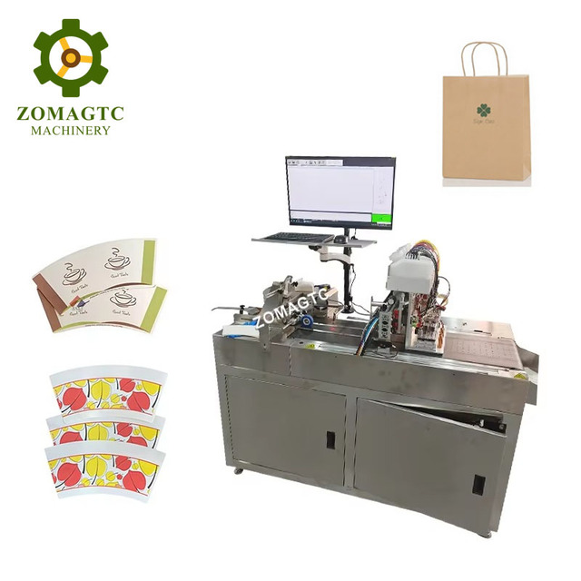 Kraft Food Paper Gift Bag Paper Cup Sheet Logo Printing Machine Single Pass Digital Coffee Blank Paper Cup Fan Printing Machine