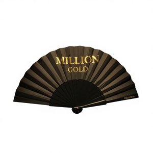 Contemporary Clack Hand Folding Fan Printed Smooth Opening Bamboo Craft Stylish Modern Fujian for Promotional Gift