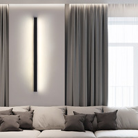 Applique murale LED linéaire moderne et simple, noire, à intensité variable, pour intérieur, chambre, décoration artistique, éclairage de ligne