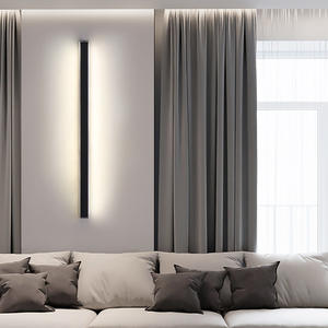 Moderne Simple Long Linéaire Applique Murale Intérieur Bande Noir Dimmable <span class=keywords><strong>Led</strong></span> Appliques Chambre Art Décoration Ligne Éclairage - Product Image 2