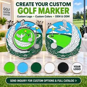 Marqueur de balle de golf magnétique personnalisé avec logo, forme irrégulière et marqueur central détachable pour cadeaux de golf - Product Image 6