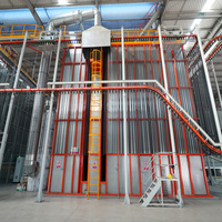 Ligne de revêtement en poudre modulaire automatique verticale contrôlée par PLC avec four de cuisson à récupération cyclonique pour un changement de couleur rapide