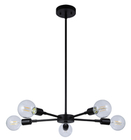 Luminaire suspendu linéaire moderne noir ETL pour intérieur, lampe, éclairage, boule de verre, luminaires, lustre LED pour la maison, l'hôtel, le bar, le restaurant