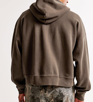 Sudadera con capucha para hombre, personalizada, de algodón 100% de alto gramaje, estilo vintage lavado, anti-bolitas, holgada, con doble cremallera, venta al por mayor
