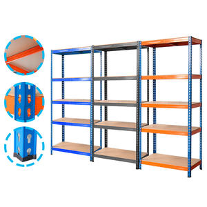 ボルトレス鋼棚コーナー棚ユニット頑丈な金属フレーム収納棚 - Product Image 2