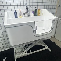 Baignoire SPA Électrique pour Animaux de Compagnie, Baignoire Commerciale pour Toilettage de Chiens et Chats avec Bain Moussant et Lumières RGB pour Salons d'Animaux