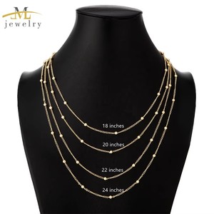 Collares de cuentas de oro de 14 quilates JML, delicados, largos, para llevar en capas, joyería de moda - Product Image 3