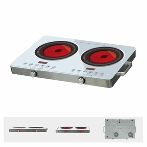 Cocina Eléctrica de Doble Zona con Infrarrojos Premium de 3500W, con Temporizador, Fácil de Limpiar, de Vidrio Cerámico - Product Image 1
