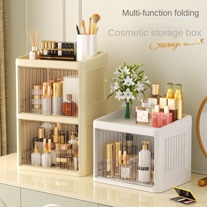 Складной многослойный органайзер QF09B с двойными дверцами для хранения канцелярских принадлежностей, косметики и посуды, большой вместимости - Product Image 2