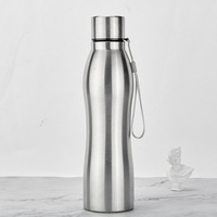 Nouveau design bouteille d'eau en forme de gourde en acier inoxydable bouteille d'eau de sport à paroi unique de 1000ml