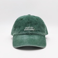 Sombrero de papá de diseñador personalizado de alta calidad, gorra de béisbol Retro de algodón lavado a la moda Popular, gorra de algodón lavada verde de 6 paneles