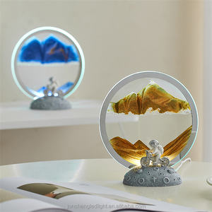 ขายดีนาฬิกาทรายเคลื่อนไหวสร้างสรรค์รอบแก้วไหลเครื่องประดับทรายโคมไฟทรายควิกซ์ไฟกลางคืน usb สําหรับห้องนอน - Product Image 3