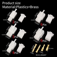 Kit assorti de crochets de borne de fil de 2.8mm 2 3 4 6 9 broches avec bornes mâles et femelles pour connecteurs électriques de voiture et de moto
