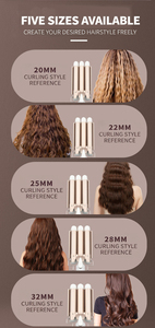 Rizador de Pelo de Tres Barriles, Rizador de Pelo con Ondas de Playa, PTC, Triple Barril, Doble Voltaje, Ondulador de Pelo - Product Image 6