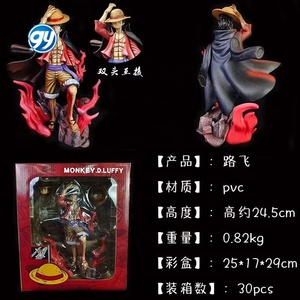 Figurine <span class=keywords><strong>de</strong></span> collection Luffy <span class=keywords><strong>Empereur</strong></span> des Mers à deux têtes interchangeables, modèle d'anime, ornement en stock, artisanat en plastique <span class=keywords><strong>de</strong></span> qualité supérieure - Product Image 3