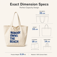 Bolsa de Mano Grande de Lona con Estampado de Letras y Eslogan, Bolso de Hombro para Mujer, Estilo Coreano, de Algodón, para Compras y Viajes