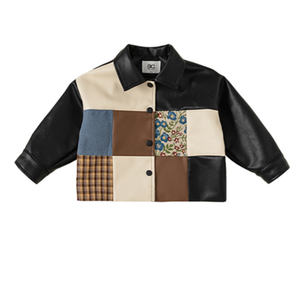 Nouveau <span class=keywords><strong>manteau</strong></span> en cuir pour bébé garçon <span class=keywords><strong>printemps</strong></span> et automne pour enfants Fermeture éclair Motif uni - Product Image 1