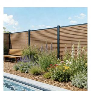 Exterior Aluminum Plastic Slat Wood Privacy Panel <strong>Decorative</strong> <strong>Garden</strong> Outdoor Wpc Patio Deck <strong>Fences</strong> <strong>for</strong> Houses - Product Image 2