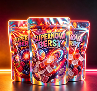 Sacs holographiques Mylar 3D UV anti-odeur personnalisés avec logo imprimé numériquement, en gros, en stock, et boîtes Mylar 3.5