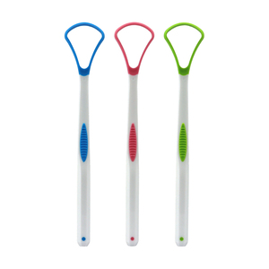 코스톰 로고 혀 클리너가있는 양면 혀 스크레이퍼 구강 관리 용 스크레이퍼 브러시 - Product Image 3