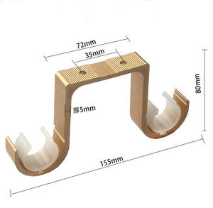Supports de tringle à rideau en métal pour plafond, supports doubles et simples en aluminium pour tringles à rideaux - Product Image 2