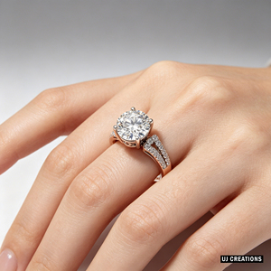 Anillo de Boda Personalizado de Oro Sólido S925/10K/14K/18K con Diamante Cultivado en Laboratorio de Un Quilate, Corte Brillante, Calidad VVS-VS, para Fiesta - Product Image 5