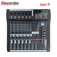Table de mixage 6 canaux Table de mixage audio karaoké Console de mixage audio USB DJ Sound Console de mixage bas prix