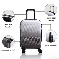 Valise légère de luxe avec logo OEM, 20, 24, 28 pouces, avec roulettes silencieuses doubles, pour les voyages de vacances et les voyages d'affaires