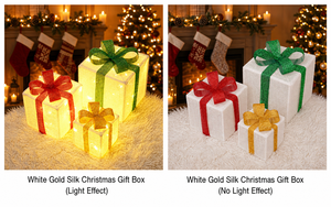Caja de Regalo Navideña con Luces Decorativas, 3 Piezas, Funciona con Pilas, Control Remoto, Iluminación Navideña para Interiores/Exteriores, 50 LED, IP42 - Product Image 3