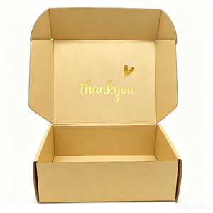 Caja de regalo rectangular rígida ecológica con diseño de corazón de agradecimiento estampado en oro para empaques premium - Product Image 2