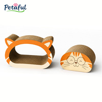 Tunnel pour chat moderne en forme de tête de chat, 100% recyclé, durable, 2 en 1, en carton écologique, jouet à gratter pour chat, conception personnalisée OEM ODM