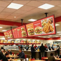 Boîte à lumière LED ultra-fine de taille personnalisée A4, panneau d'affichage de menu en verre trempé pour une utilisation en extérieur dans les restaurants et les cafés