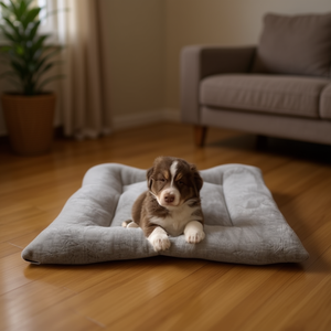 Ensemble de trois lits pour animaux de compagnie en velours de coton Shu gris clair avec un confort exceptionnel YM5786B - Product Image 3