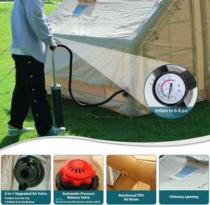 Pompe à air pour tente gonflable 2 en 1, valve Oxford imperméable et coupe-vent, double couche quatre saisons, ouverture automatique rapide, installation facile - Product Image 5