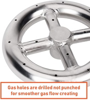 Brûleur rond pour foyer extérieur de 6 pouces, en acier inoxydable 304, pour foyer extérieur au gaz naturel et au propane