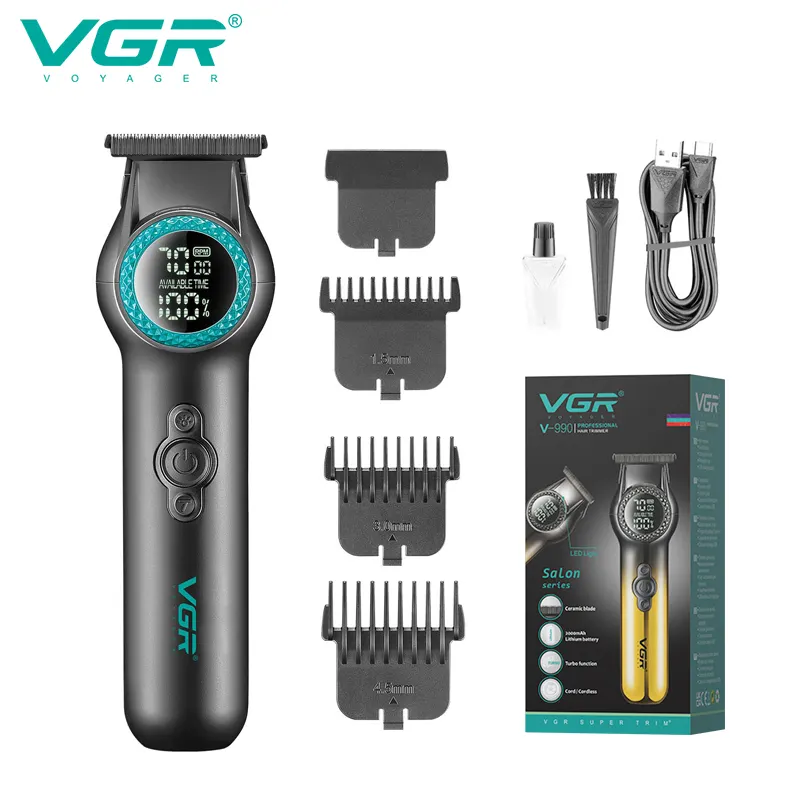 VGR V-990 Barber Cordless Rechargeable Professional Hair Trimmer for Men