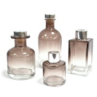 Bouteille de diffuseur de roseaux en verre noir et ambre vide personnalisée 100 ml avec bouchon à vis, impression d'écran de luxe