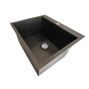 42인치 블랙 언더마운트 싱글볼 싱크대 항균 코팅 높은 백스플래시 방수 모던 키친용 - Product Image 4