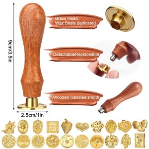 Kit de sceaux de cire 25 mm avec manche en bois pour DIY, scrapbooking, invitations de mariage et de fête, outils pour cartes - Product Image 6