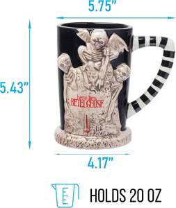 <span class=keywords><strong>Beetlejuice</strong></span> Here Lies Taza de cerámica esculpida en 3D 20 onzas - Product Image 3