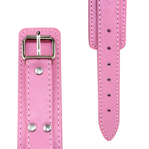 <span class=keywords><strong>Collier</strong></span> en cuir rose avec pince à tétons et chaîne à ressort pour usage BDSM adulte - Product Image 3