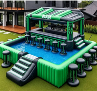 Canapé gonflable flottant pour piscine avec auvent pour adultes, idéal pour les fêtes en extérieur