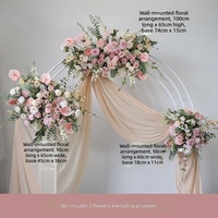 Fleurs artificielles roses pour mariage Zone d'accueil Photo Zone Fond Mur Arche Proposition Suspendus Fleurs murales Fleurs décoratives