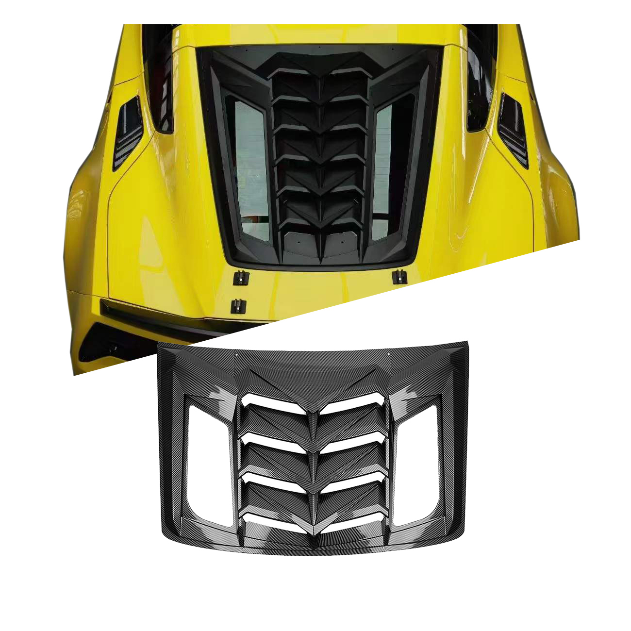 Carbon Fiber Window Louvers For Chevy Camaro 2016-2024 - Rear Side Vent Sun Shades (2-Piece Set)